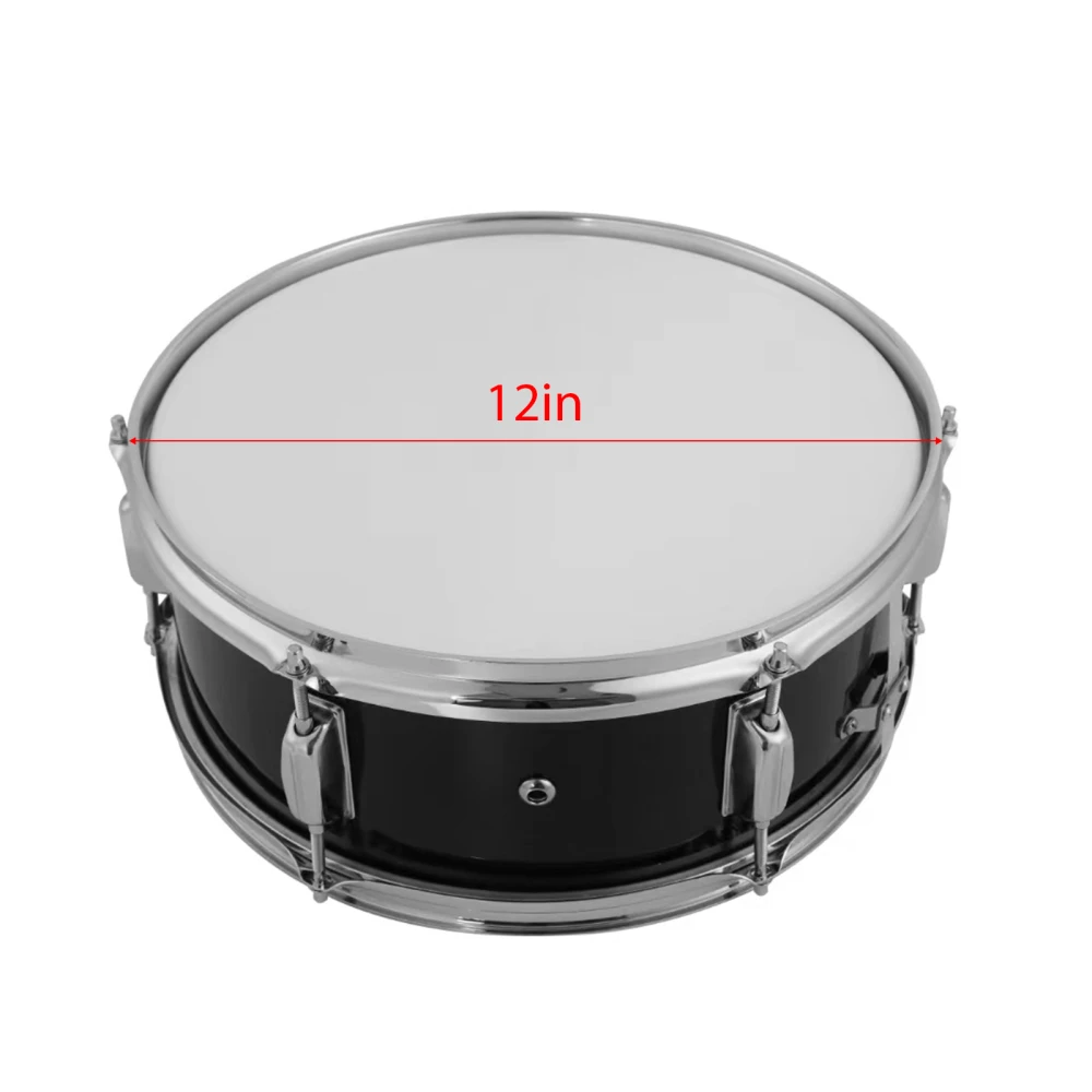 12inch Snare Drum Portable Snare Drum Set with Drumsticks Shoulder Strap Drum Key Percussion Instrument for Students Beginners