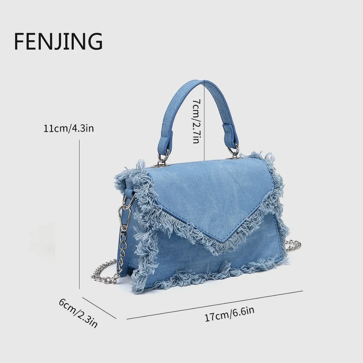 Fashion Tassel Denim Women Handbags Designer Box Shoulder Crossbody Bags Small Flap Female Purses 2024 Chain Messenger Pouch