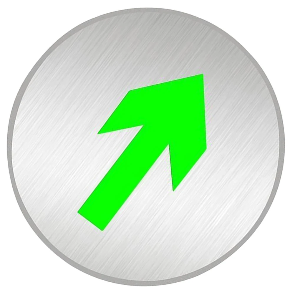 

Fluorescent Self Luminous Stainless Steel Emergency Exit Sign Straight Arrow Signs High Brightness Fluorescent