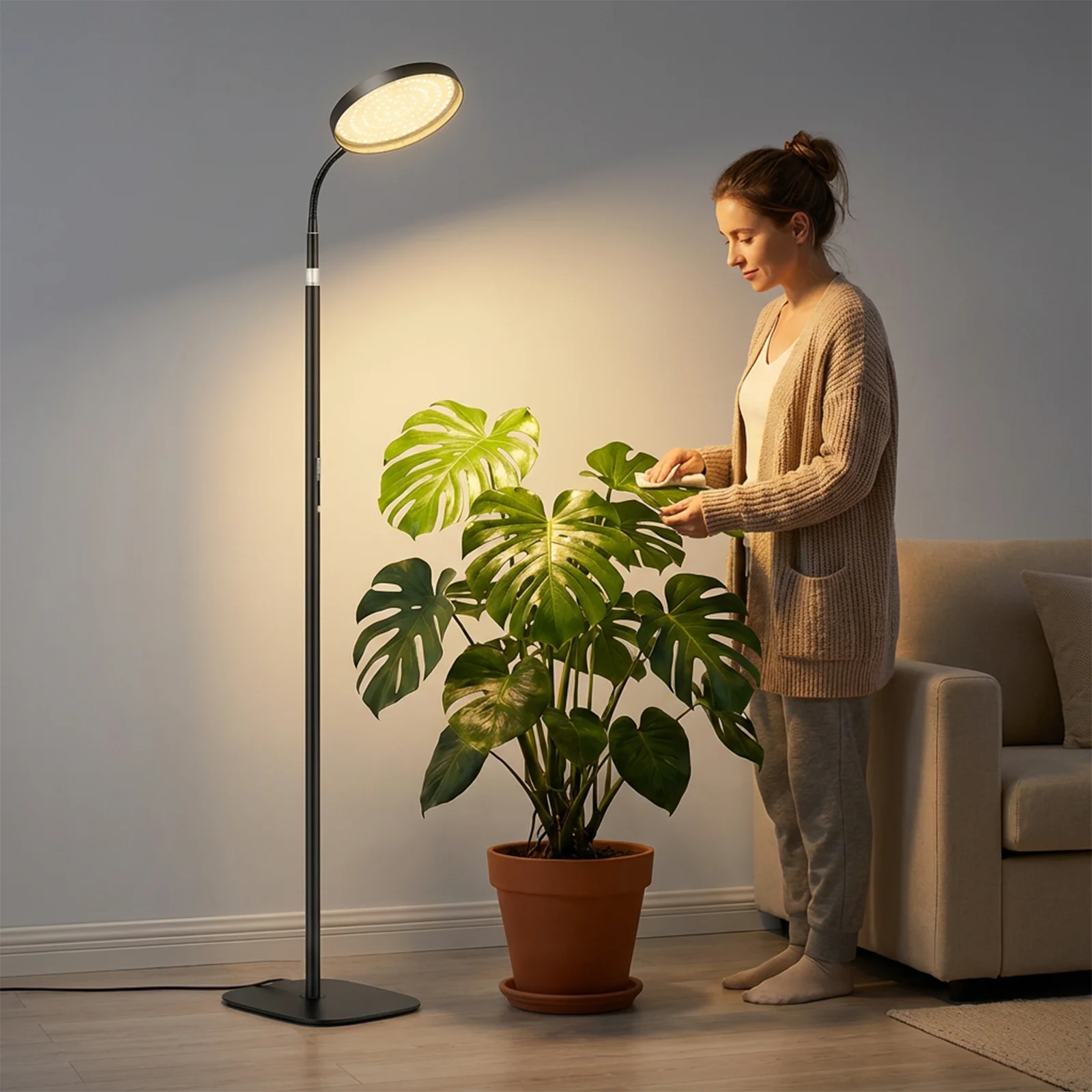 Grow Lights for Indoor Plants with Auto On/Off Timer, Full Spectrum Plant Growing Lamp, 10-Level Dimmable & Adjustable Height