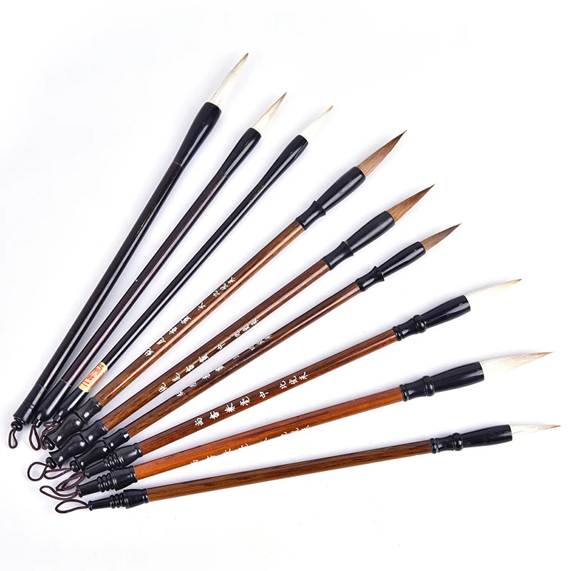 Weasel Hair Calligraphy Brush Chinese Traditional Bamboo Writing Brushes Set For Painting Drawing Festival Couplets