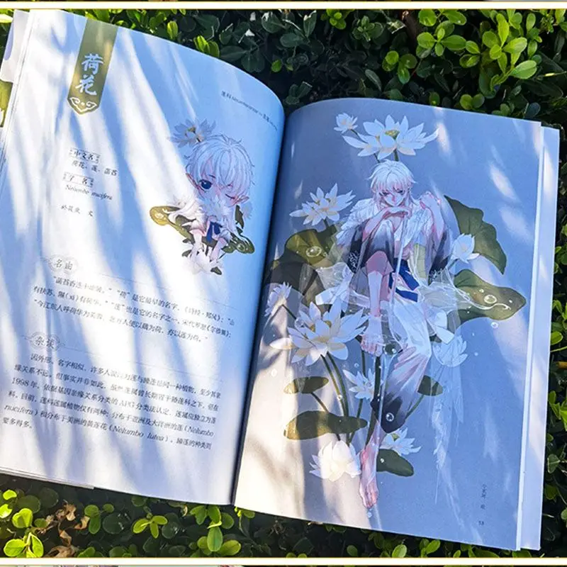 Fan Hua Yu Renji Illustrated Book of Flower Personification Flower personification illustration collection Plant science Artbook