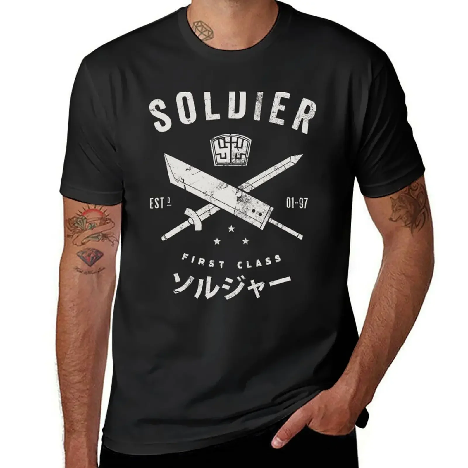 

SOLDIER T-Shirt funnys summer top Short sleeve tee boys whites T-shirt men