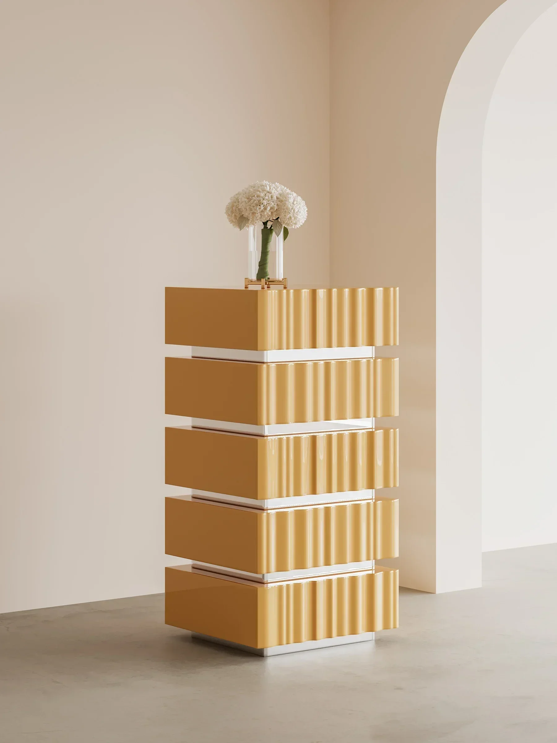 Simple Wave Ins Style Designer Chest of Drawers Suspension Chest of Drawers Living Room Bedroom Wall Cabinet