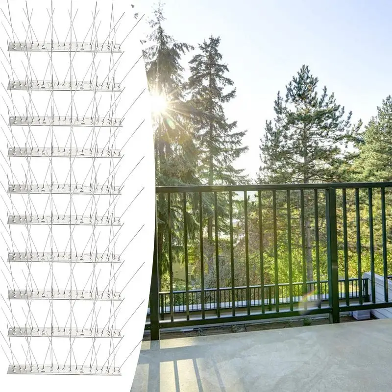 Bird Spikes 10 Set Nest Prevention Spikes Stainless Steel Scare Devices for Protection and Security Garden Patio Window
