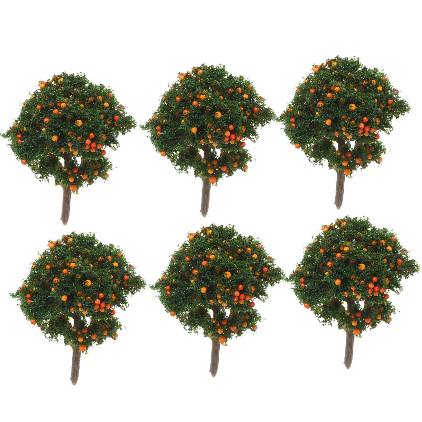 6Pcs Miniature Artificial Apple Trees Realistic Simulation Fruit Tree Decoration for DIY Sand Table Train Scenery Home Display