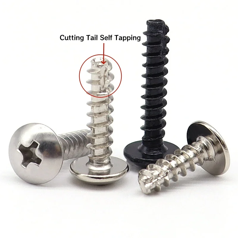 Phillips Truss Head Self Tapping Screws M2 M2.3 M2.6 M3 M3.5 M4M5 Cross Recessed Mushroom Head Truncated Tail Self-tapping Screw