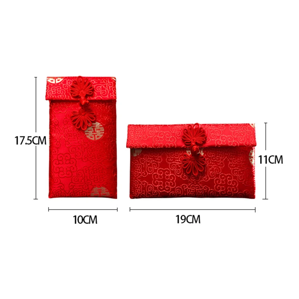 Chinese Brocade Red Envelope Bag Spring Festival Luck Red Packets Bag 2025 New Year Decoration For Chinese Wedding Birthday