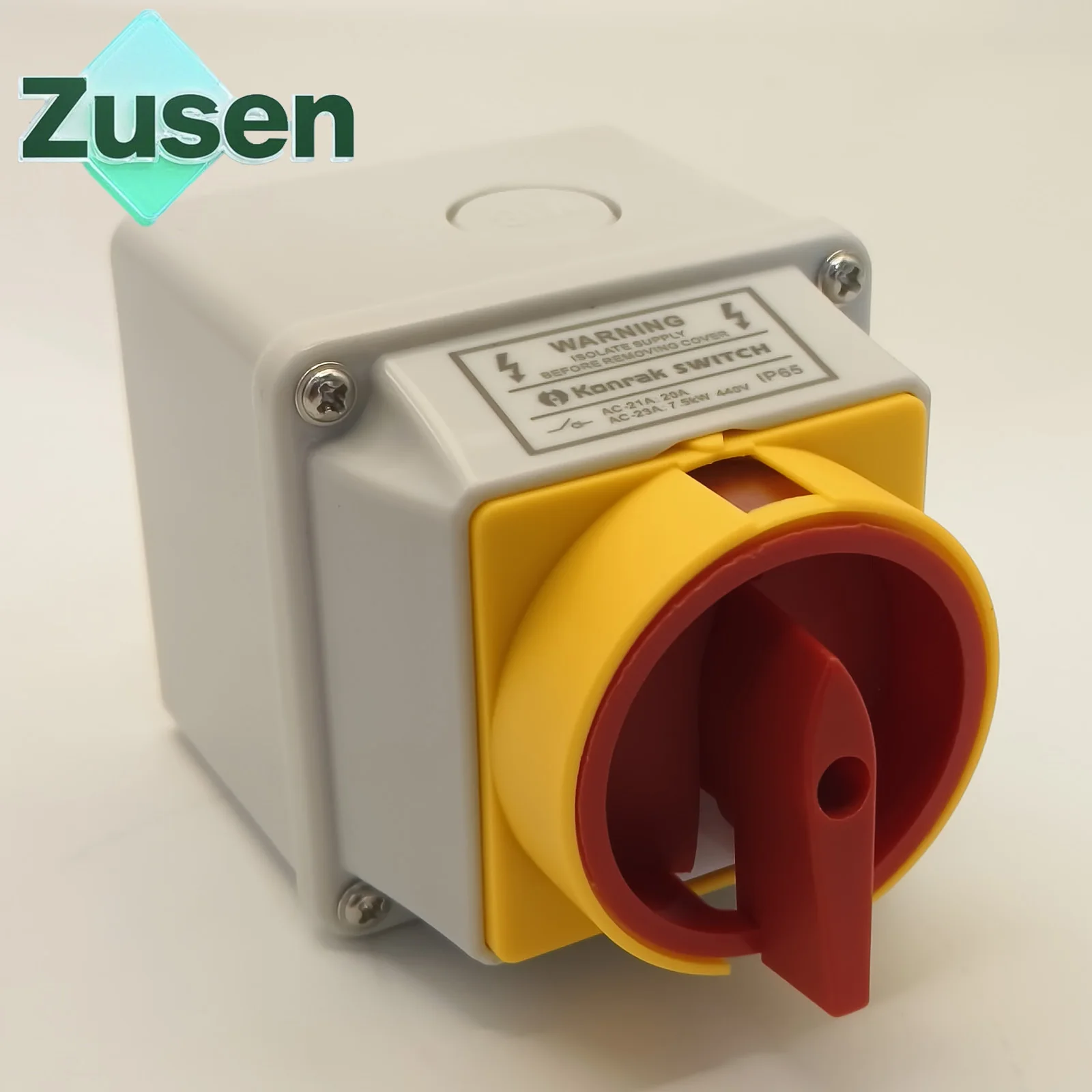 Interrupteur à came Zusen LW26GS-20/04-1 690V 20A avec boîtier IP65, interrupteur rotatif 4 pôles, 8 bornes, 2 positions pour système électrique