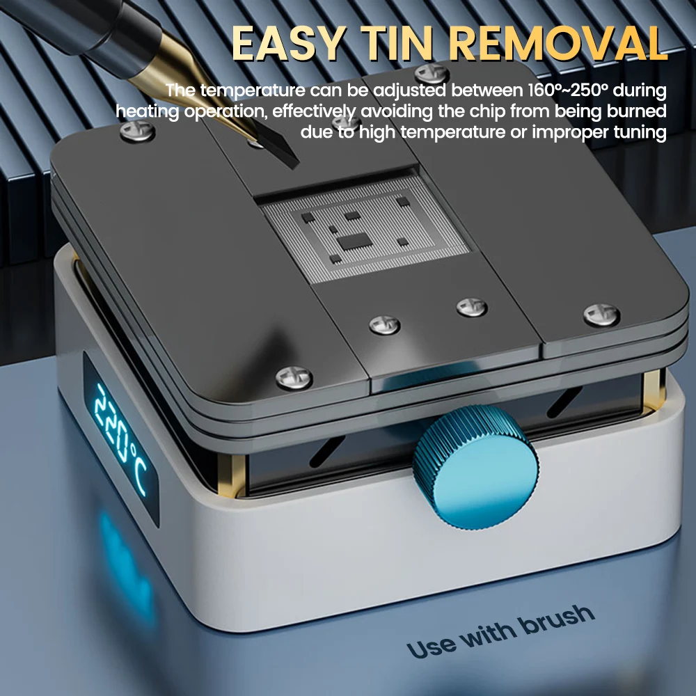 Imagem -04 - Cpu Aquecimento Plataforma Cola e Estanho Remoção Reparação Ferramentas Pré-aquecimento Estação Temperatura Constante Motherboard Soldagem Tabela ic