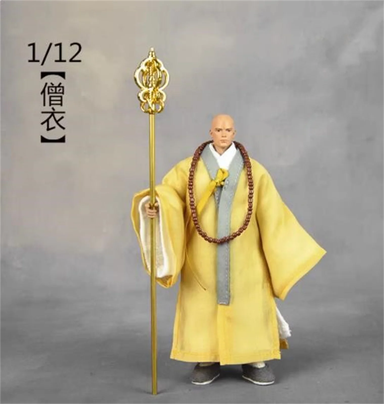 

1/12 Scale Ancient Monk Buddhist robe coat pants Shoes Male CLothes Model Fit 6 '' Male Soldier Action Figure Body Toy
