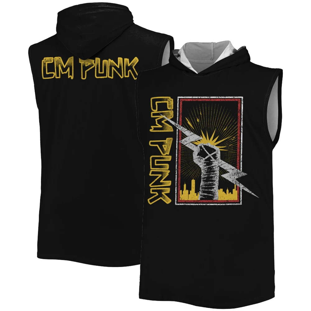 Men's CM Punk Best In The World Tank Top 3D Printed Outdoor Sports Gym Quick Dry Sleeveless Hoodie Daily Casual Hooded Tank Tops