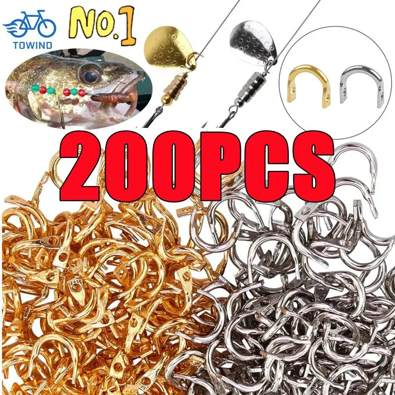 New 200/100/50PCS Fishing Spoon Clevis Easy Spin Spinner bait Clevis Fishing Spoon Blades DIY Making Fishing Lure Accessories