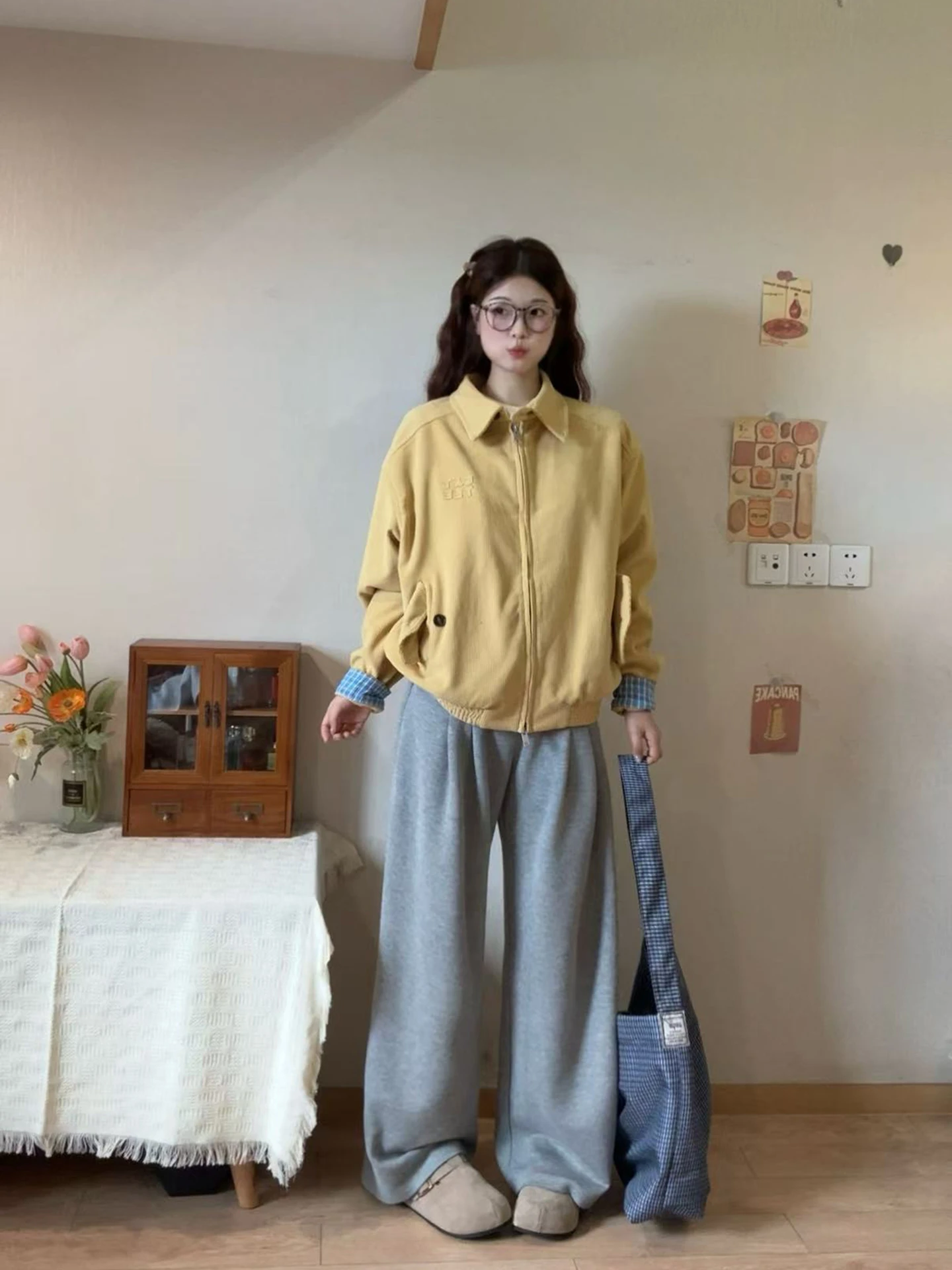 

Retro American Corduroy Jaet Men Women Autumn Small Size Lazy Chic Workwear Collar Couple Casual Coat Loose Fit Sle