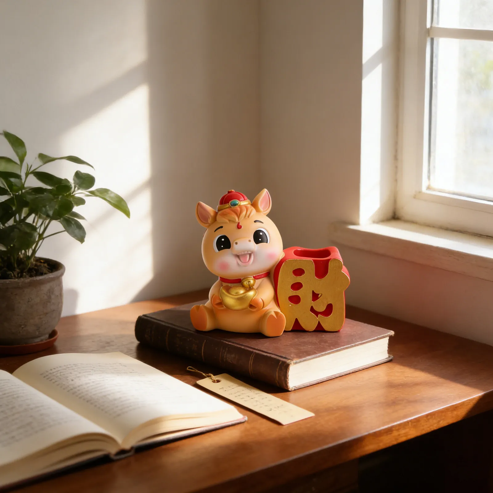 cute-horse-pen-holder-year-of-the-horse-2026-desktop-stationery-organizer-feng-shui-wealth-desk-decor-chinese-zodiac