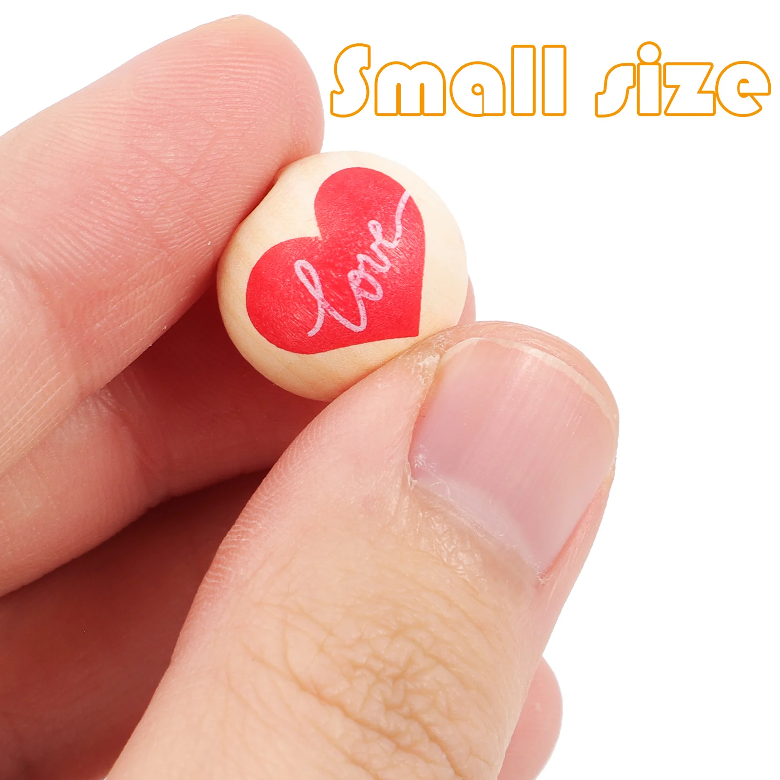 

30 Pcs Heart-shaped Wooden Beads for Crafts Sweet Christmas Jewelry Making Valentine' Day Loose