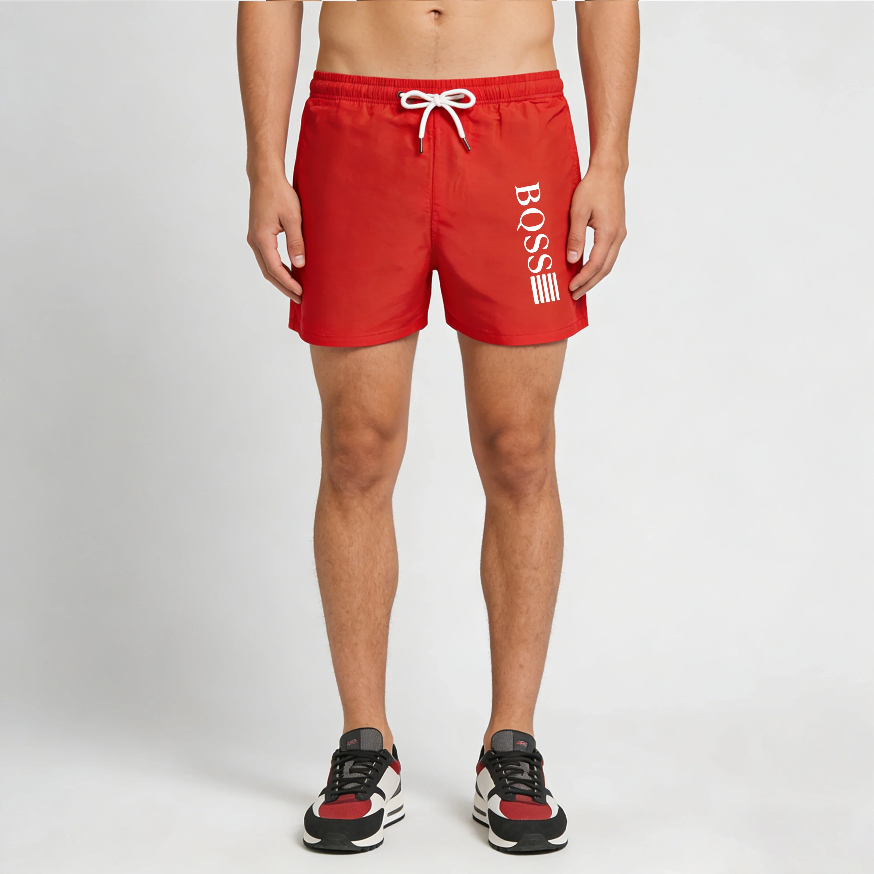 

New Men's Quick Drying Beach Shorts, Fitness Shorts, Casual Sports Men's Trendy Beach Flat Corner Swim Trunks
