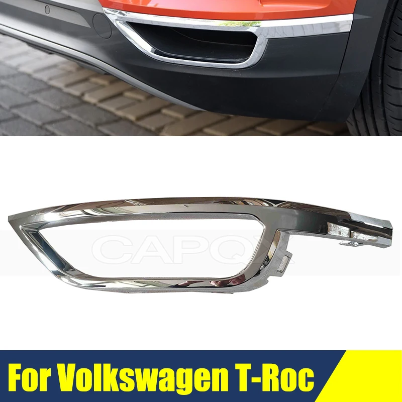 Tail Pipe Frame Cover For Volkswagen T-Roc Car Exhaust Tail Pipes Decoration Frame Tail Throat Pipe Trim