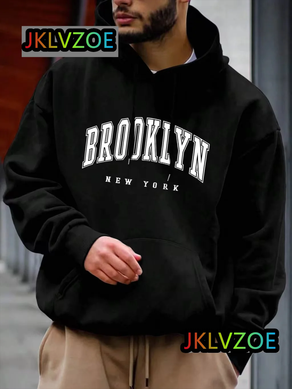 Brooklyn New York Printing Men Hoody Autumn Winter Loose Casual Sweatshirt Fashion Fleece Basic Hoodie Streetwear Men Clothing