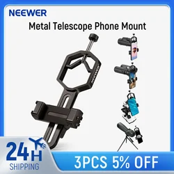 Neewer Smartphone Adapter Mount for Spotting Scope Telescope Binocular Monocular Eyepiece 1.02”-2.05” Adjustable Phone Holder