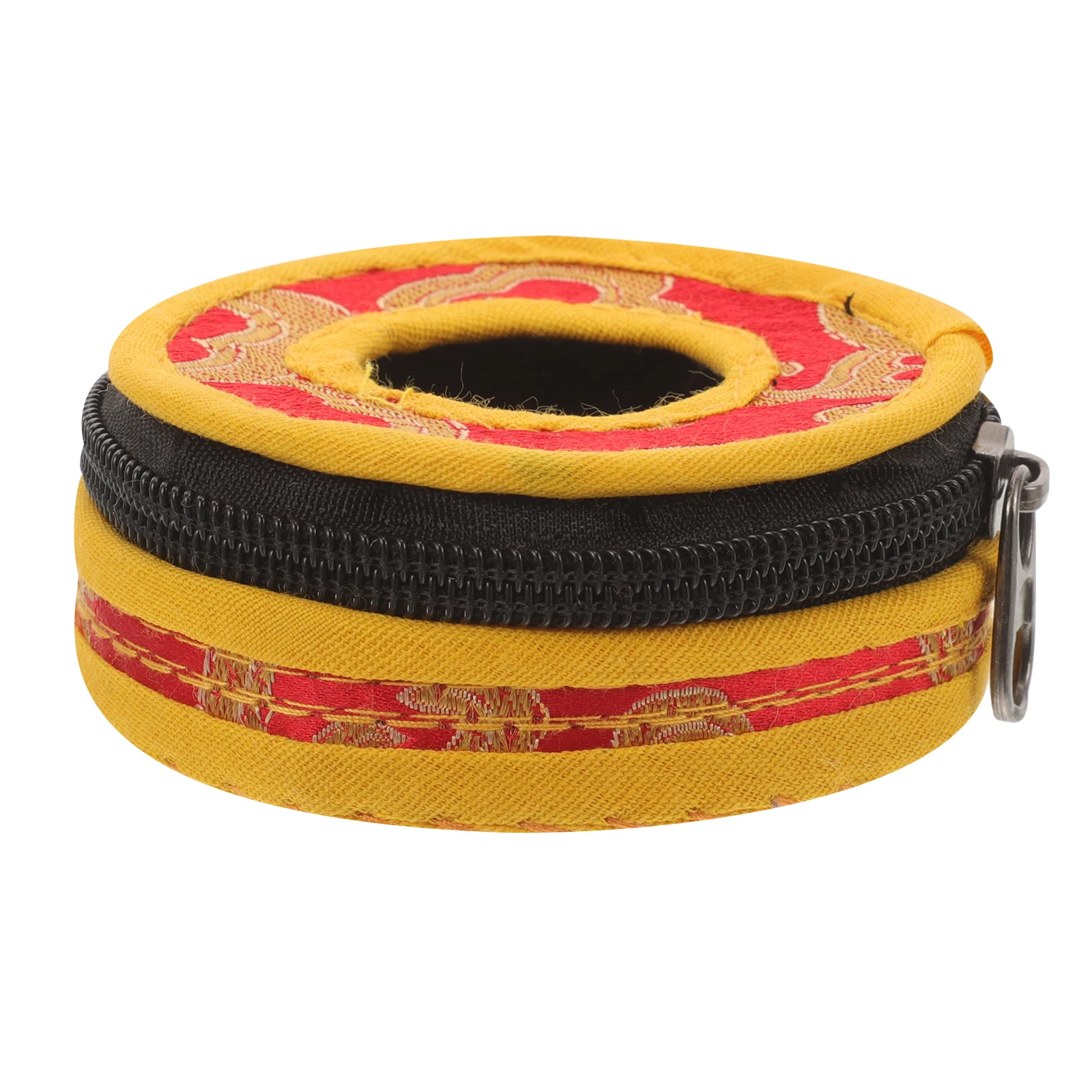 

Finger Cymbals Bag Zipper Storage Sleeve For Handheld Bell Kids Adults Embroidery Pattern Auspicious Durable Cloth