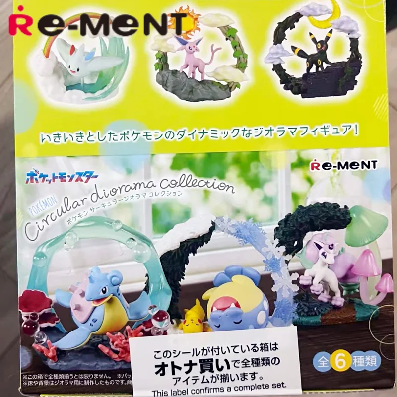 Подлинная круглая диорама Pokemon Re-Ment, коллекция фигурок Espeon Umbreon Togekiss Spheal & Picikachu Lapras Galarian, модель игрушки
