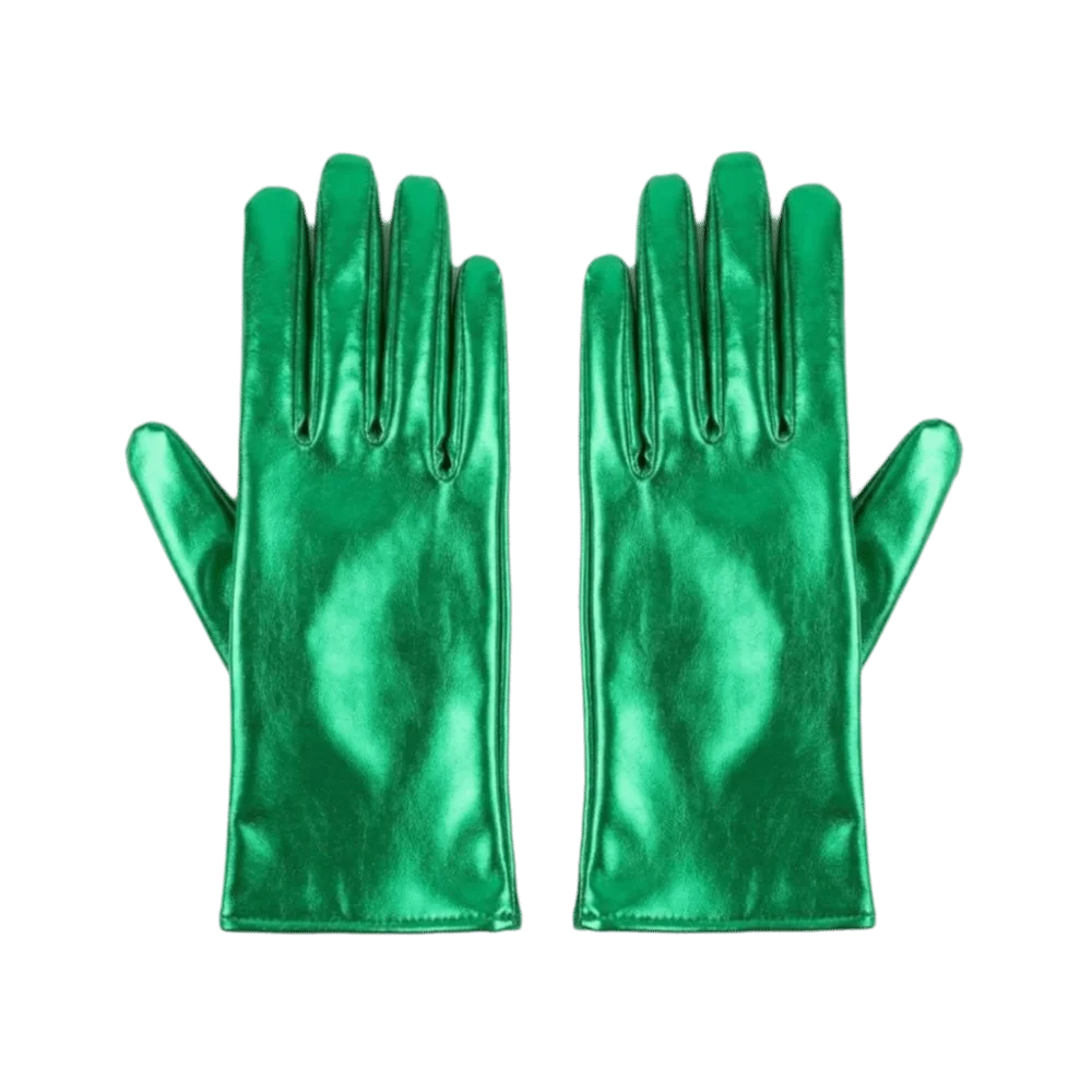 Slim Solid Color Patent Leather Gloves Shiny Cloth Short Gloves Punk Elastic Women Mittens Dance Stage Performance
