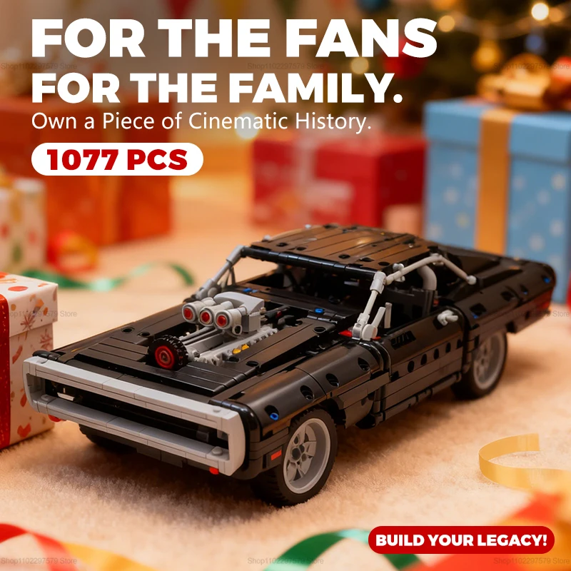 Ensemble de blocs de construction de voiture de course technique, 1077 pièces, Kit de modèle de briques à monter soi-même, cadeau de noël pour enfants et adultes, jouet créatif pour collectionneurs,