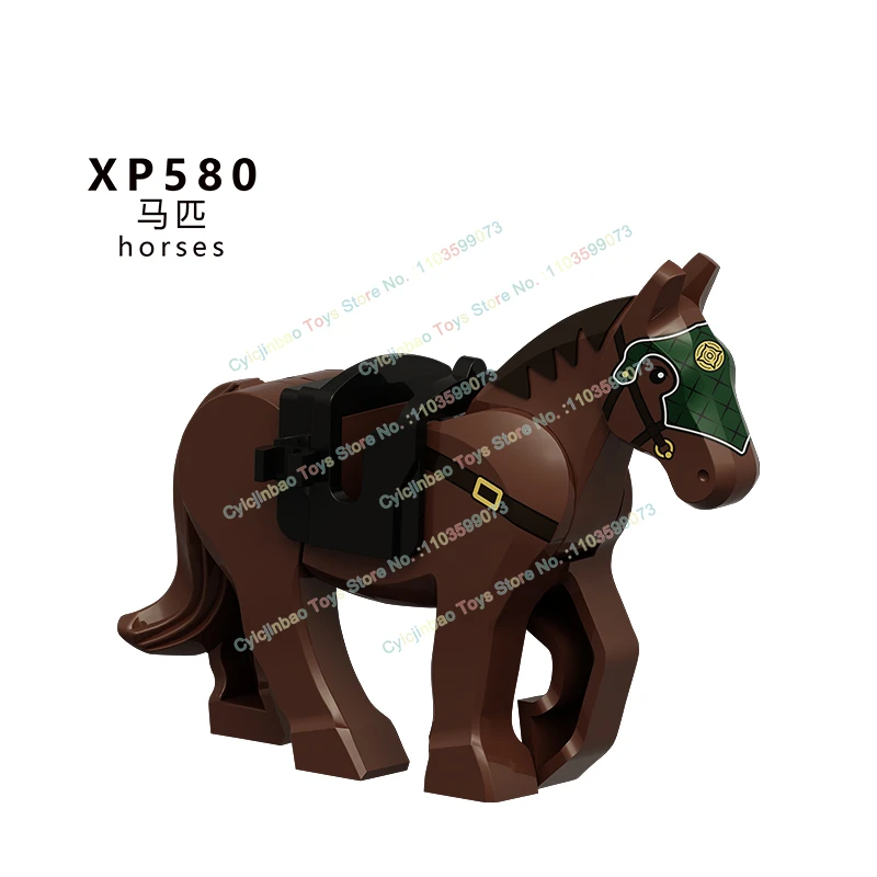 Chevaliers anciens médiévaux, soldat princesse, chevaux de guerre, briques, armure, accessoires d'armes, figurines, bloc de construction, jouet pour enfants