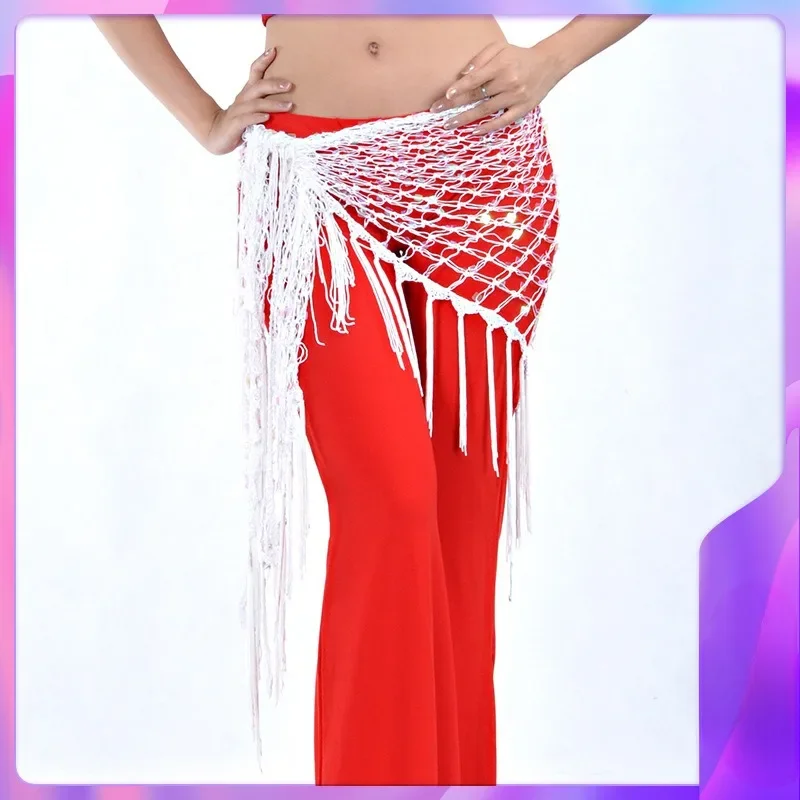 Rahma Dance Belly Dance Hook Triangle Scarf  New Belly Dance Waist Chain Tribal Style Hip Scarf Triangle Scarf Tassel