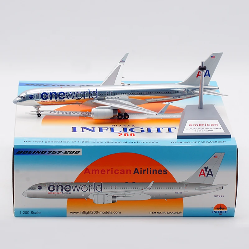 

IF752AA0832P Alloy Collectible Plane INFLIGHT 1:200 American Airlines "Oneworld" Boeing B757-200 Diecast Aircraft Model N174AA