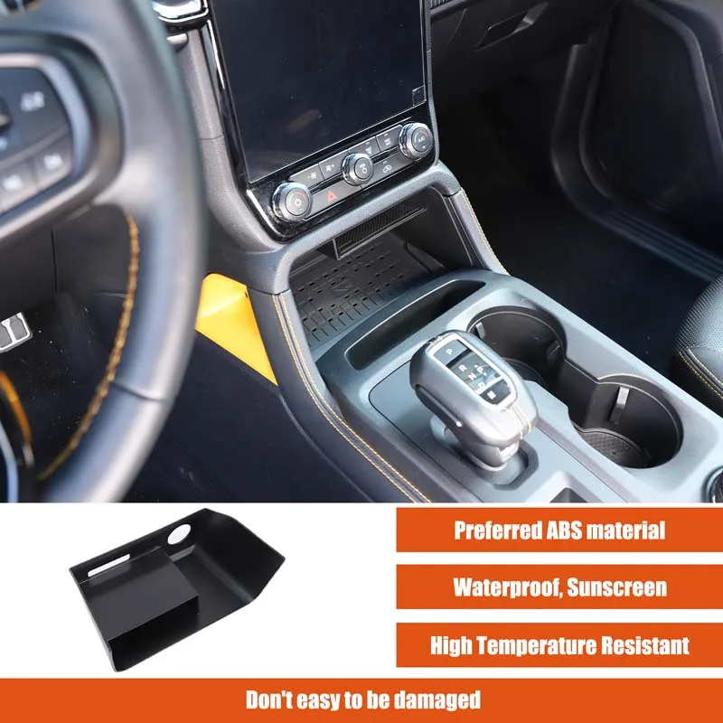 

For Ford Ranger T9 2023+ ABS black car central control storage box organizer car interior modification accessories