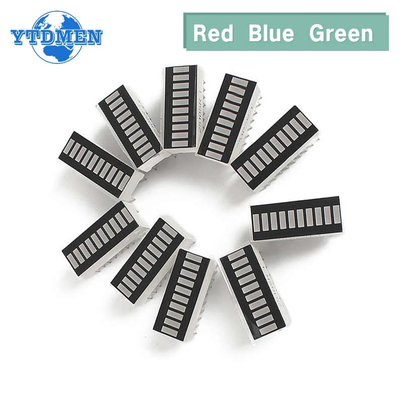 5pcs/10pcs LED Display 10 Segment Bar Graph Red Green Blue Colors DIY Display Module Digital Tube