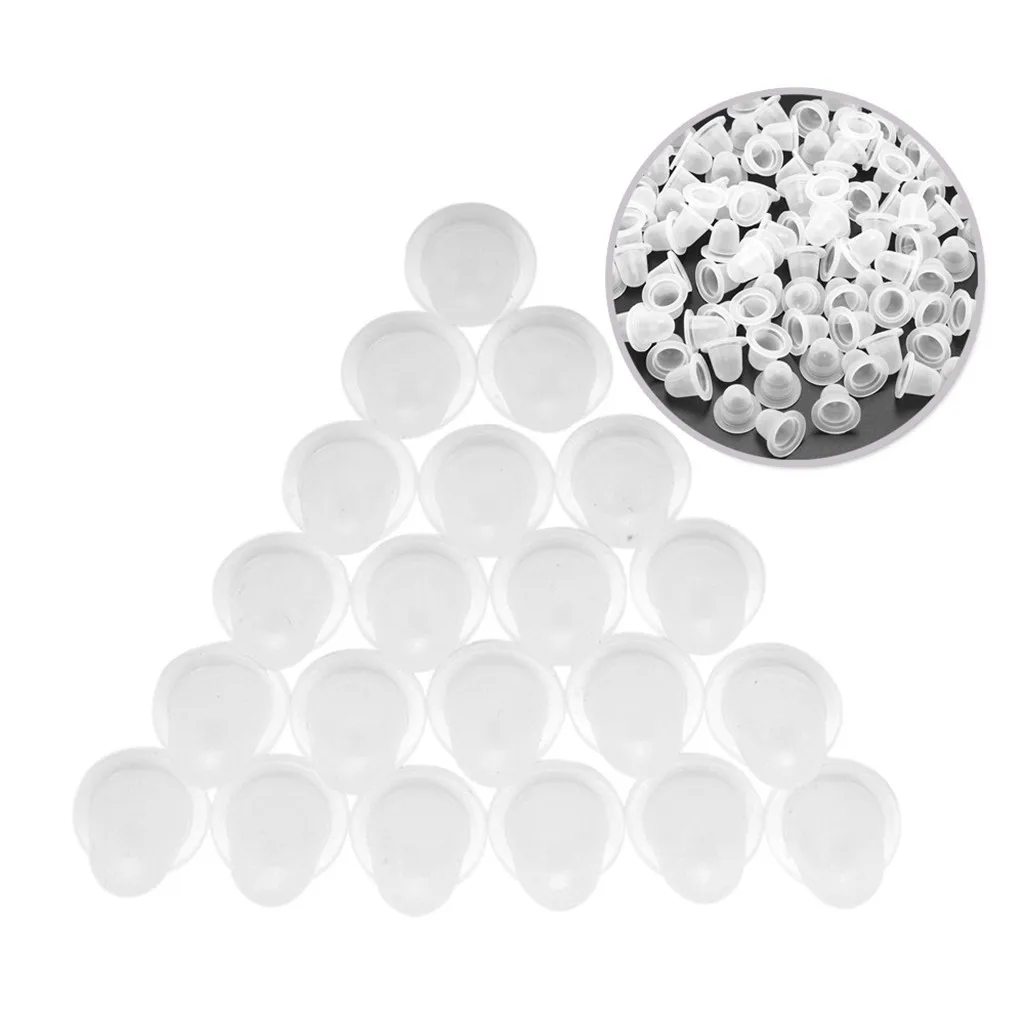 

100 Pieces Microblading Pigment Cup Caps Silicone Ink Holder Supply