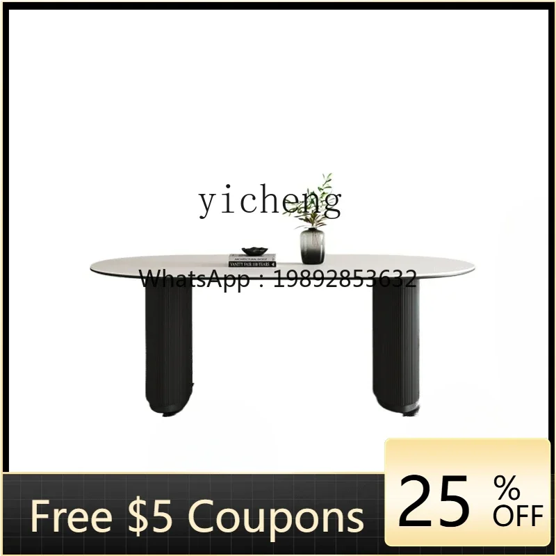 

DF French retro solid wood rock slab dining table and chair combination household cream style dining table simple rectangular