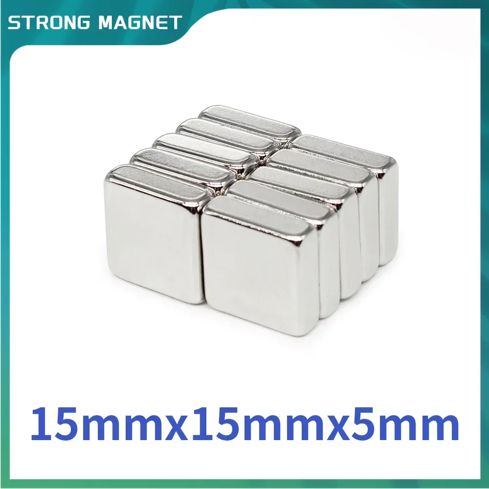 5/10/20/50PCS 15x15x5mm Block Strong Powerful Magnets N35 Rectangular Rare Earth Neodymium Magnet