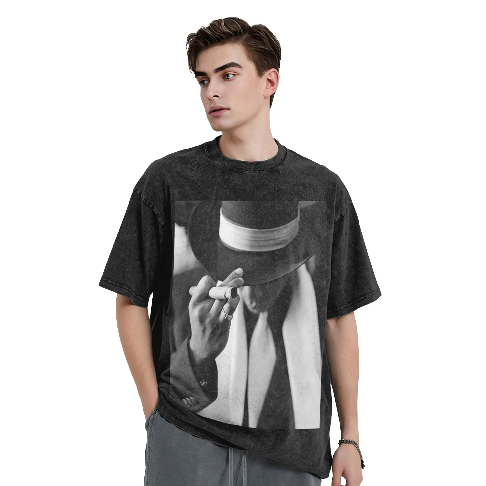 Washed T Shirt Jay Z Hip Hop Vintage T-Shirts Street  Streetwear Cotton Summer Tops Tee Shirt Men Women