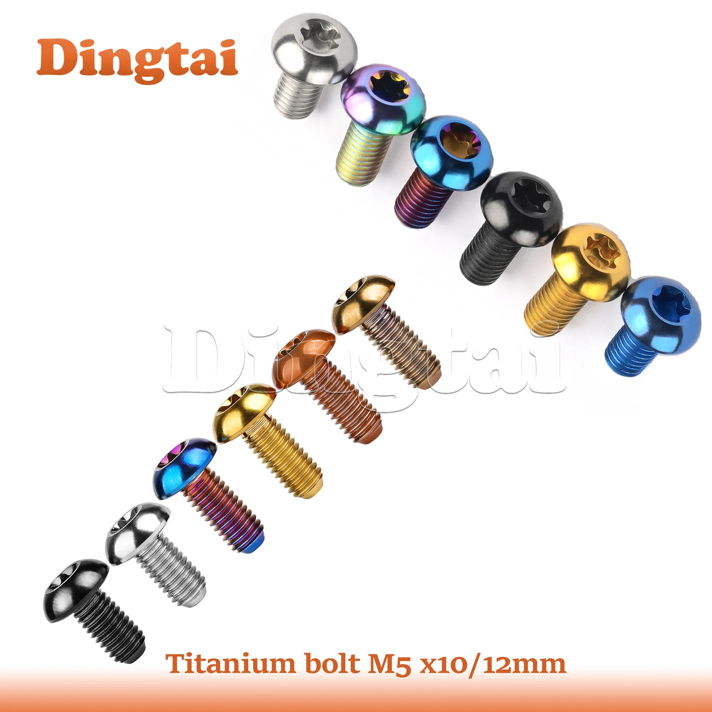 Dingtai Titanium Bolt M5x10 12mm  T25 Torx Head Screw for Bike Disc Brake Rotors Mountain