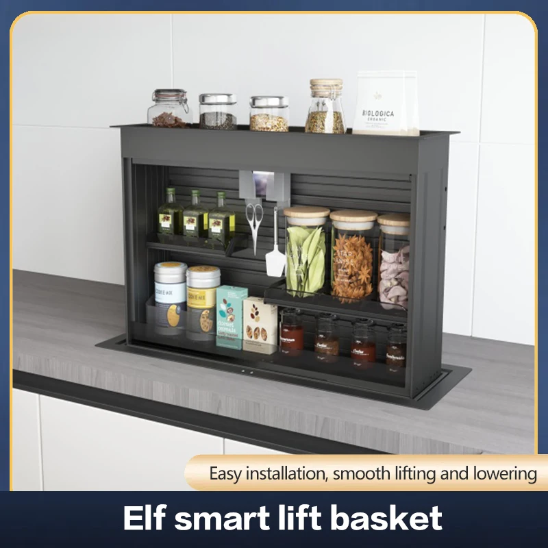 

Intelligent Electric Lifting Pull Basket Wine Cabinet Vertical Lifting Kitchen Intelligent Electric Seasoning Pull Basket