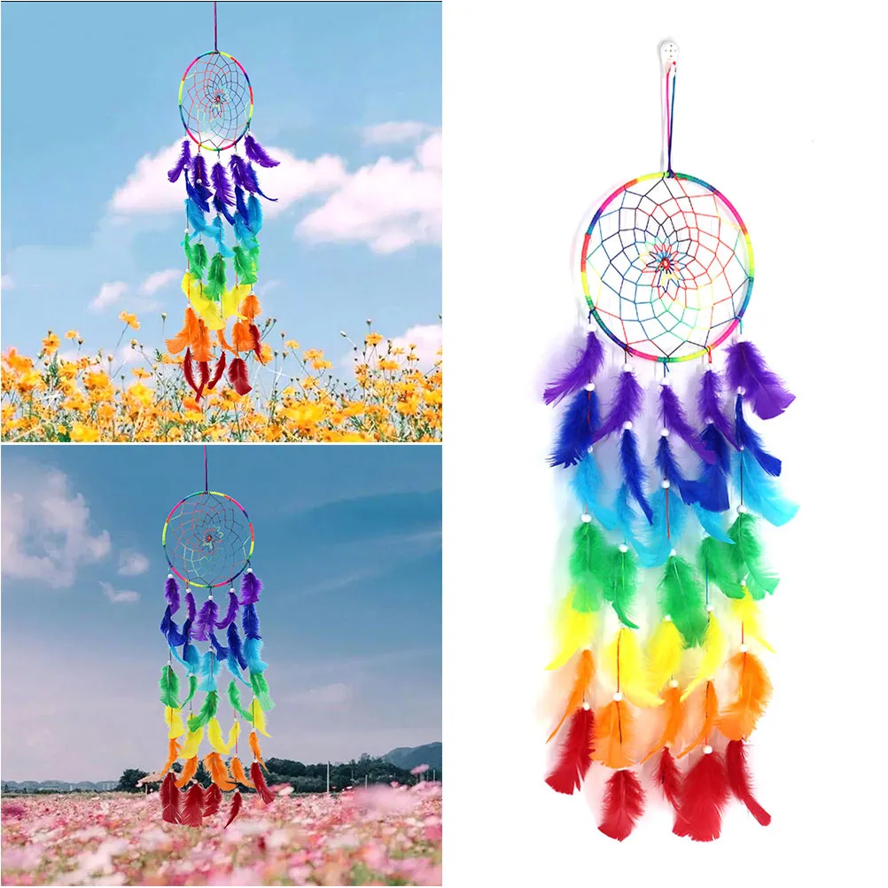 

Dream Catcher Hanging Ornament Home Decor Iron Beads Lightweight Small Size Perfect Gift Party Banquet Porch Living Room