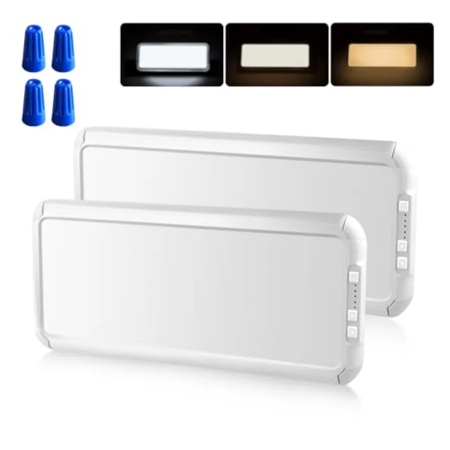

RV LED Interior Light 1500 Lumen 16.5" x 6.3" Thin 12Volt Ceiling Lights with 5 Levels of Dimming and 3 Color Temperature 3500-