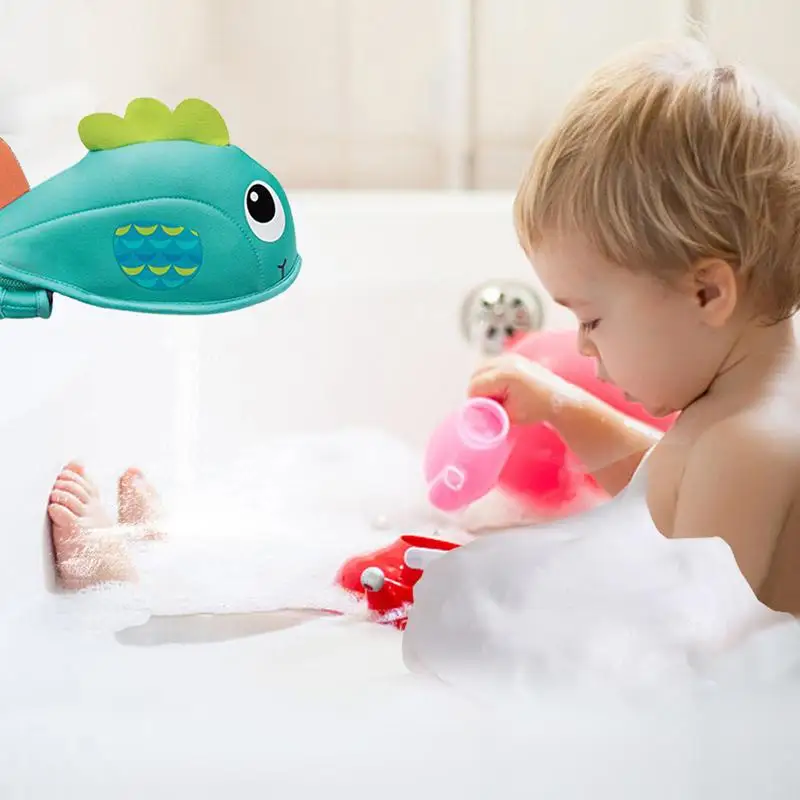 Practical Bathtub Faucet Cover Anti-collision Faucet Protection Cover Fish Design Spout Cover Bathtub Children's Faucet