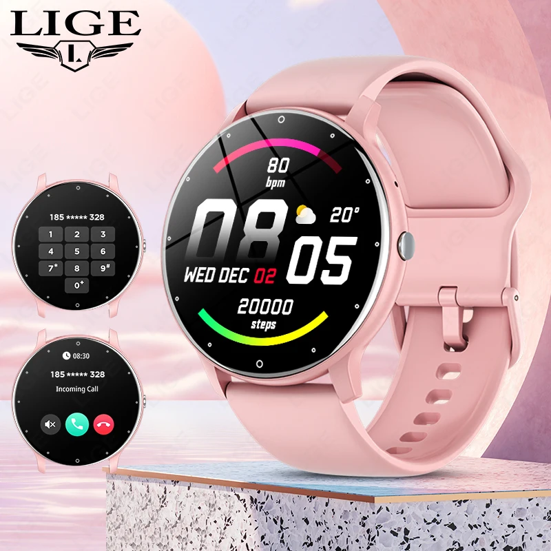 

LIGE Smart Watch Women BT Call Full Touch Screen Luxury Men Sport Bracelet Lady Gift Waterproof Smartwatch For Android Phone IOS