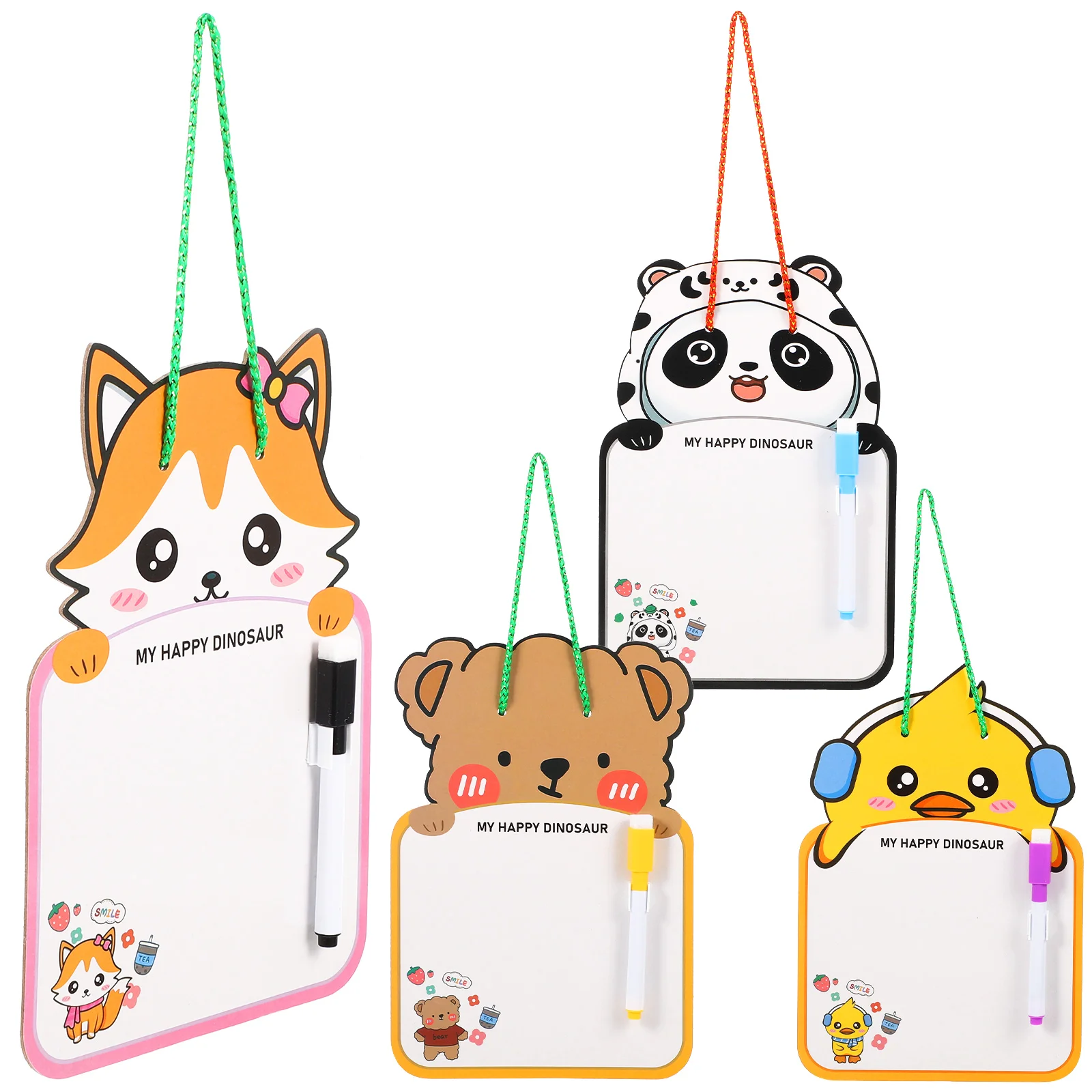 

4 Pcs Writing Pads Erasable Drawing Board Graffiti for Children Cartoon Kids Small Whiteboard Double-sided Office
