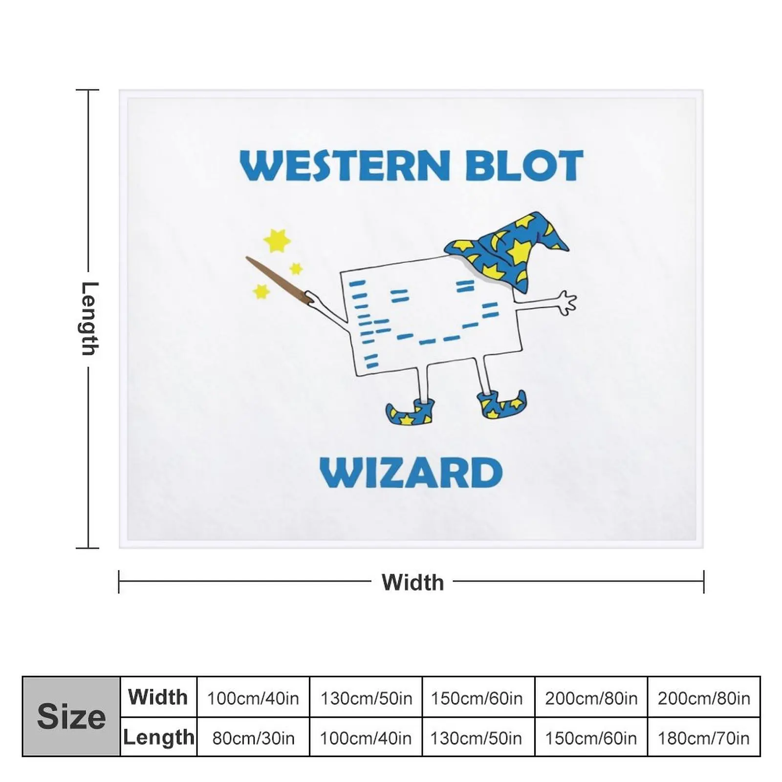 Western Blot Wizard, he loves Cell Biology! Throw Blanket Personalized Gift cosplay anime Blankets