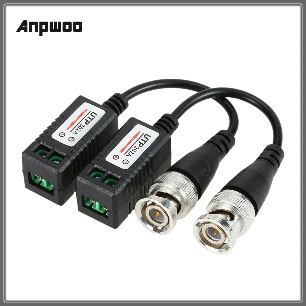 2pcs Passive Transceivers 300m High Definition AHD HD CVI HDTVI BNC To UTP Cat5 Video Balun Adapter Transmitter LCC 202A