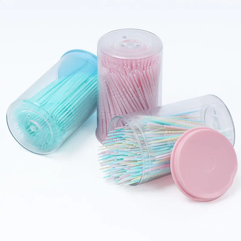 300pcs Double-Ended Fish Bone Shaped Dental Floss Disposable Plastic Toothpick Interdental Brush Oral Cleaning Caring Tools