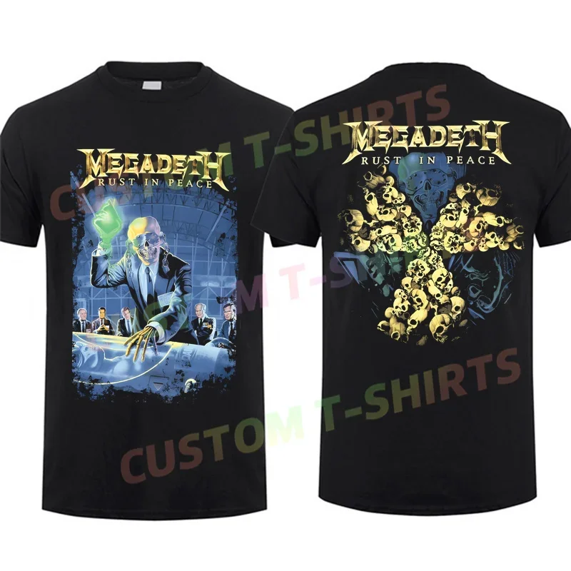 2024 Men T Shirt Casual Rust in Peace Black By Megadeths T-shirt Graphic Summer Short Sleeves 100% Cotton S-3XL Cool Tee