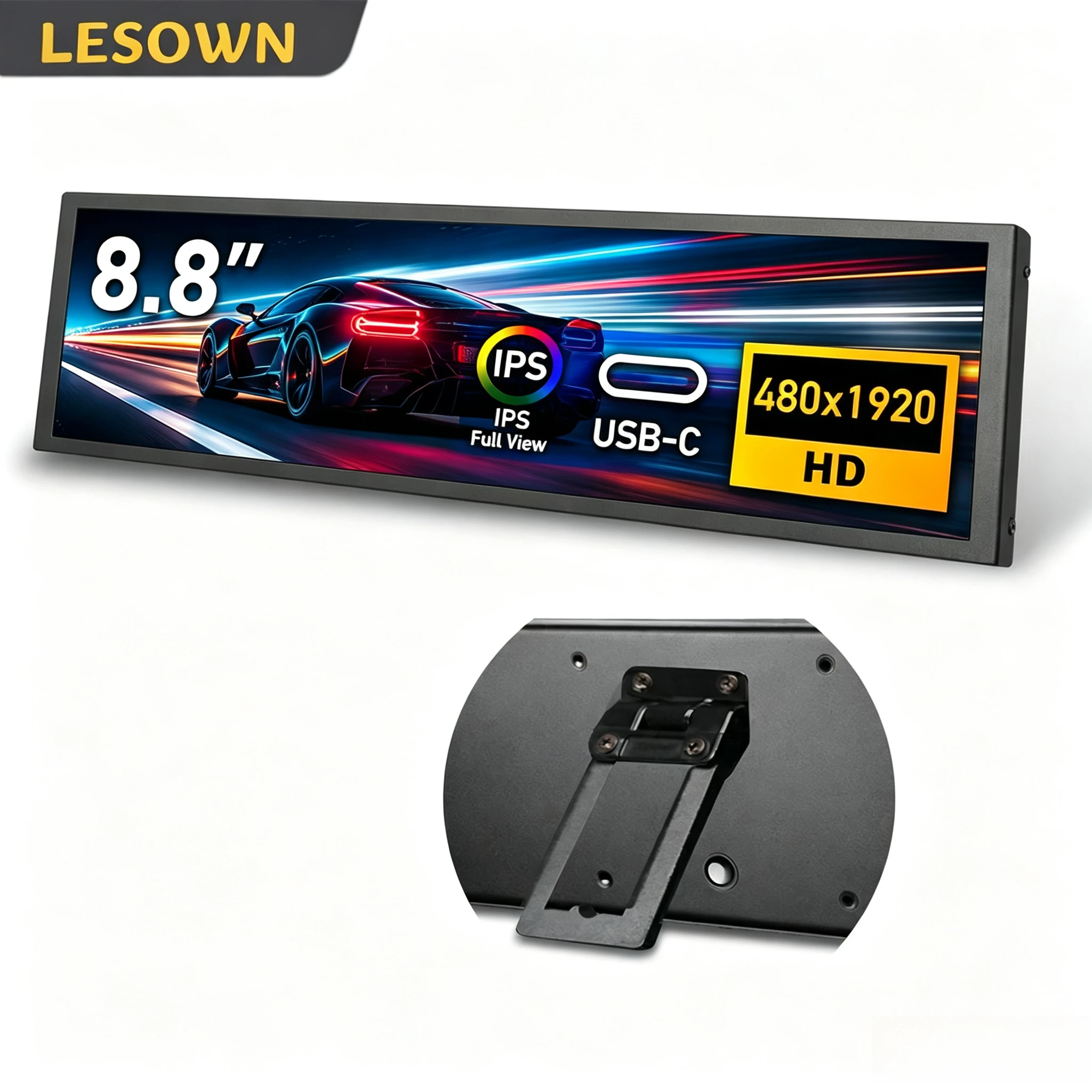 LESOWN Ultra-wide Sim Dashboard Monitor 8.8