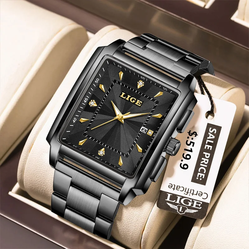 

LIGE Brand Luxury Man Wristwatch Waterproof Luminous Date Clock Watch for Men Stainless Steel Male Quartz Watches Reloj Hombre
